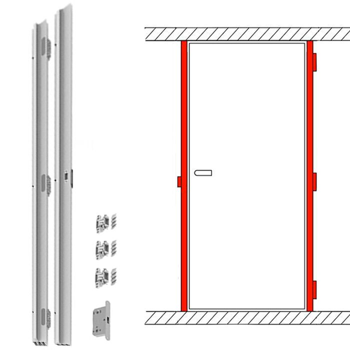 Onzichtbaar deurkozijn plafondhoog | Kozijn wordt ingestuct en vormt strak geheel met de wand | Minimalistisch en tijdloos | XinniX X1/X2 | Stel nu samen & Bestel online