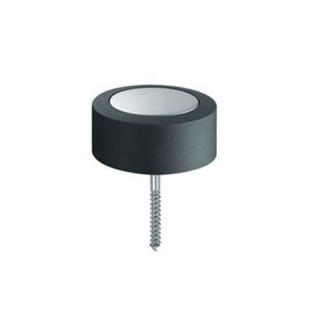 Deurstopper rond - zilverkleurig aluminium Rond 48 mm x 24 mm hoog