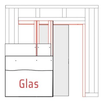 Onderdelen Xinnix X5 glazen schuifdeur in de wand kozijn | Zonder glasplaat